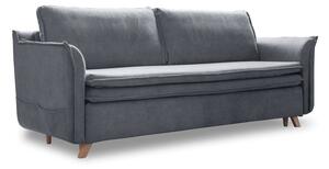 Szara aksamitna rozkładana sofa 225 cm Charming Charlie – Miuform