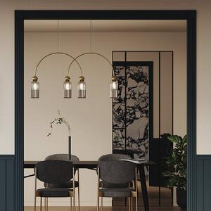 Maytoni Lampa wisząca szklana Antic, możliwość ściemniania, mosiężny / złoty, salon / jadalnia, metal