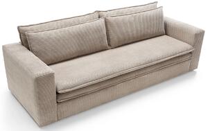 Beżowa sofa sztruksowa z funkcją spania D2-H36