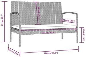 Zestaw Mebli Ogrodowych Komplet Wypoczynkowy Z Poduszkami 8-Częściowy Czarny Rattan Na Taras Balkon Ogród
