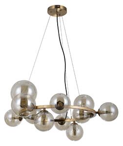 Canello PND-406007-11-HBR lampa wisząca klosze kule szkło amber 11xG9 wykończenie mosiądz miodowy