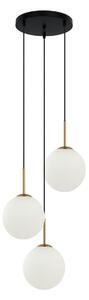 Deore PND-5578-3S-BRO-BK lampa wisząca kaskada białe kule 3xE27 wykończenie czarne + patyna