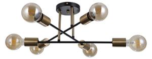 Formio PND-4052-6-BL-HBR lampa sufitowa czarna / mosiądz miodowy loft 6xE27