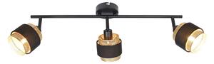 Renez SPL-95820-3 lampa sufitowa czarna abażury złota siatka z tkaniną 3xE14