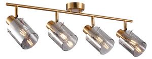 SARDO spoty na listwie mosiądz klosze dymione 4xE14 SPL-5581-4-BRO-SG