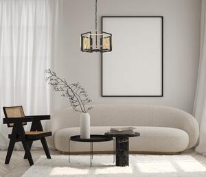 PRIMERO żyrandol loftowy czarno-złoty 4xE27 PND-44003-4-BK-GD