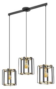PRIMERO lampa wisząca loftowa czarno-złota 3xE27 PND-44003-3-BK-GD