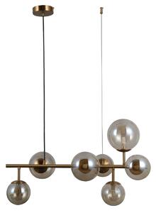 FRONTERA lampa wisząca mosiądz miodowy klosze amber różne rozmiary 7xG9 PND-40423-7A