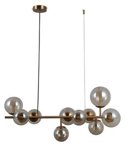 FRONTERA lampa wisząca mosiądz miodowy klosze amber różne rozmiary 10xG9 PND-40423-10A