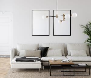 MARINO lampa wisząca czarno-złota klosze białe regulowane ramiona 4xG9 PND-9148-4-OPAL