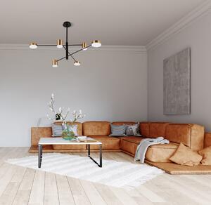 REMDAL nowoczesny żyrandol czarny / mosiądz LED 26,6W 3000K PND-16374-6-BK-GD-3K