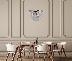 SABRIGA lampa wisząca kryształowa fala fi 48cm 8xE14 brąz antyczny PND-44544-8