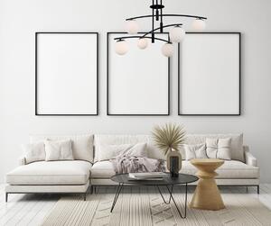 SENAI lampa wisząca czarna na łuku białe kule 6xG9 PND-31322-6A-SB
