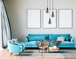 SANTIA PND-65342-3A-BK+SG lampa wisząca czarna klosze dymione 3xE27 kaskada