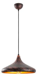 Czarna/w kolorze miedzi lampa wisząca z metalowym kloszem ø 34 cm Barek – Opviq lights