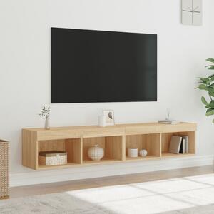 Szafki TV, z LED, 2 szt., kolor dąb sonoma, 80x30x30 cm