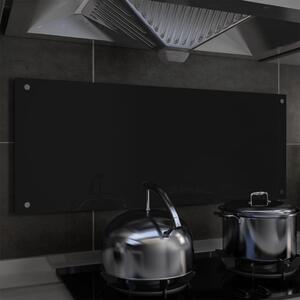 Panel ochronny do kuchni, czarny, 100x40 cm, szkło hartowane