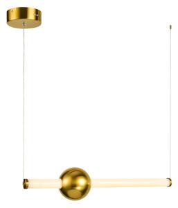 HALLING lampa wisząca biała szklana rurka pozioma miedziana kula LED 13,3W 3000K PND-16357-CB-1