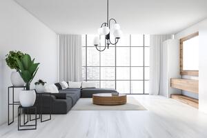 GELA żyrandol czarny klosze białe kule 6xG9 PND-5500-6-BK