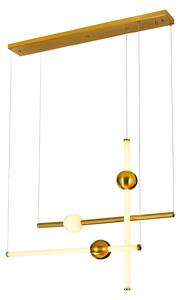 HALLING lampa wisząca miedziana rurki i kule szklane białe LED 45W 3000K PND-16357-CA-3