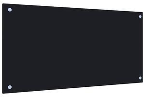 Panel ochronny do kuchni, czarny, 80x40 cm, szkło hartowane