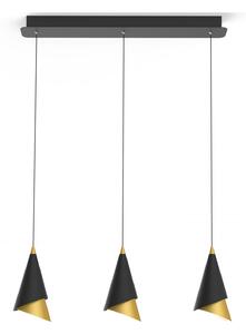 RAALTO lampa wisząca stożki czarno-złote LED 3x7W 3000K PND-433128-3