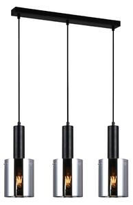 SARDO lampa wisząca czarna klosze dymione 3xE27 PND-5581-3-BK+SG
