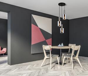 SARDO lampa wisząca czarna z satyną klosze dymione 3xE27 kaskada PND-5581-3A-SC+SG