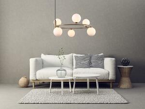 AMILY lampa wisząca czarno-złota białe kule na ringu 6xG9 MDM-3974/6 BRO