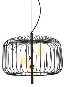 DAREN lampa wisząca czarna abażur druciany z kloszami w środku 3xG9 MDM-3936/3 BK