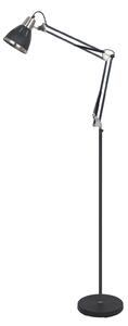 REMIRO lampa podłogowa retro czarna z dodatkiem nikiel mat regulowana 1xE27 ML-HN3047 BL+S.NICK