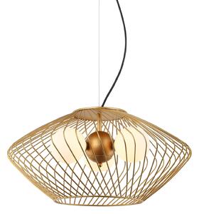 ZENO lampa wisząca ze złotym drucianym abażurem 52cm ze szklanymi kulami 3xG9 MDM-3845-3 GD
