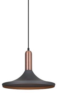 LUSTY lampa wisząca szara płaska z wykończeniem miedzianym 1xE27 MDM-3027/1 GR+RC