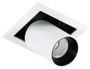 MERCANTA Single lampa wpuszczana biało czarna z regulowanym spotem LED 12W 4000K GL7117-1/12W 4000K WH+BL