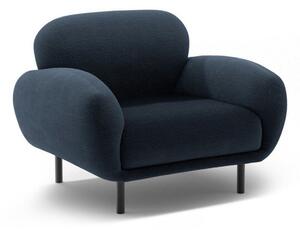 Ciemnoniebieski fotel z materiału bouclé Poppy – Micadoni
