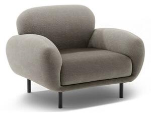 Szary fotel z materiału bouclé Poppy – Micadoni