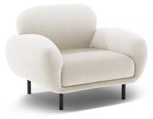 Biały fotel z materiału bouclé Poppy – Micadoni