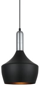OPHELIA lampa wisząca metalowa czarna z chromem 1xE27 MDM-3028/1 BK+CR
