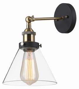 GETAN kinkiet czarny klosz stożek szkło przeźroczyste 1xE27 retro MBM-2564/1
