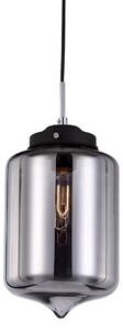 TUBE lampa wisząca klosz zamknięty cylindryczny szkło dymione 1xE27 wykończenie czarne MDM2095/1 A