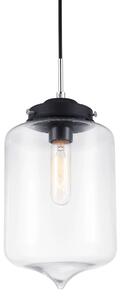 TUBE lampa wisząca klosz zamknięty cylindryczny szkło bezbarwne 1xE27 wykończenie czarne MDM2095/1 B
