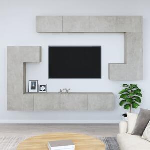 Wisząca szafka TV, szarość betonu, materiał drewnopochodny
