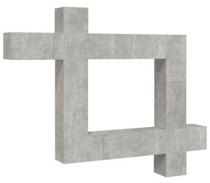 Zestaw 9 szafek TV, szarość betonu, materiał drewnopochodny