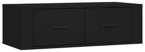 Wisząca szafka TV, czarna 80x36x25 cm materiał drewnopochodny