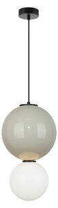 PIEVE lampa wisząca ceramiczna kula szara 25cm LED 7W 3000K klosz biały PND-95221-1L-GR