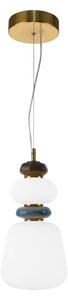 EVANS lampa wisząca różne klosze białe ceramiczne wstawki LED 12W 3000K wykończenie złote PND-94981V-3C-GD