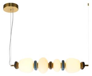 EVANS lampa wisząca różne klosze białe ceramiczne wstawki LED 22W 3000K wykończenie złote PND-94981-4C-GD