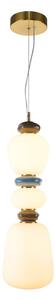 EVANS lampa wisząca różne klosze białe ceramiczne wstawki LED 19W 3000K wykończenie złote PND-94981V-3A-GD