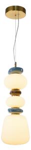 EVANS lampa wisząca różne klosze białe ceramiczne wstawki LED 15W 3000K wykończenie złote PND-94981V-3B-GD