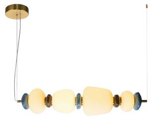 EVANS lampa wisząca różne klosze białe ceramiczne wstawki LED 22W 3000K wykończenie złote PND-94981-4A-GD